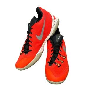 Nike‎ Orange Hyperchase Sneakers 705369-601 Size 10.5 Lace Up Low Top